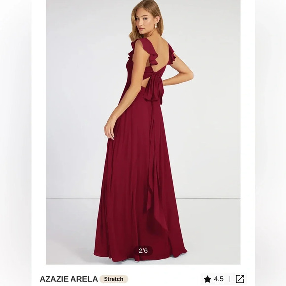 Azazie burgundy Bridesmaid Arela Dress - Picture 4 of 7